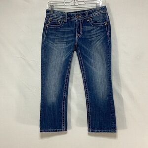 Miss Me 29 Blue Cropped Jean studded